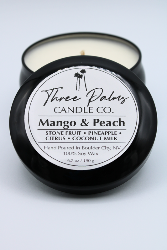 Mango & Peach Black Tin 6.7 oz