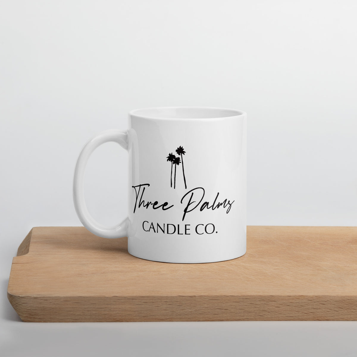 White glossy mug