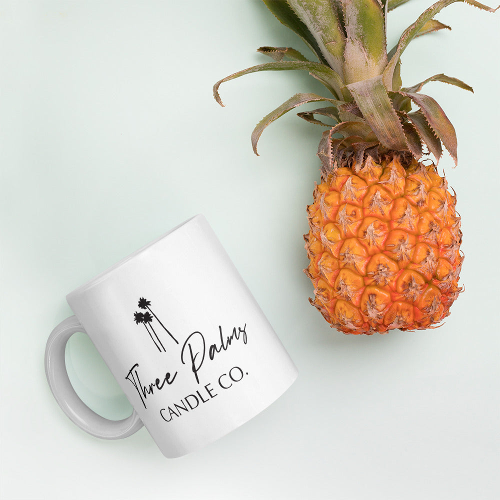 White glossy mug